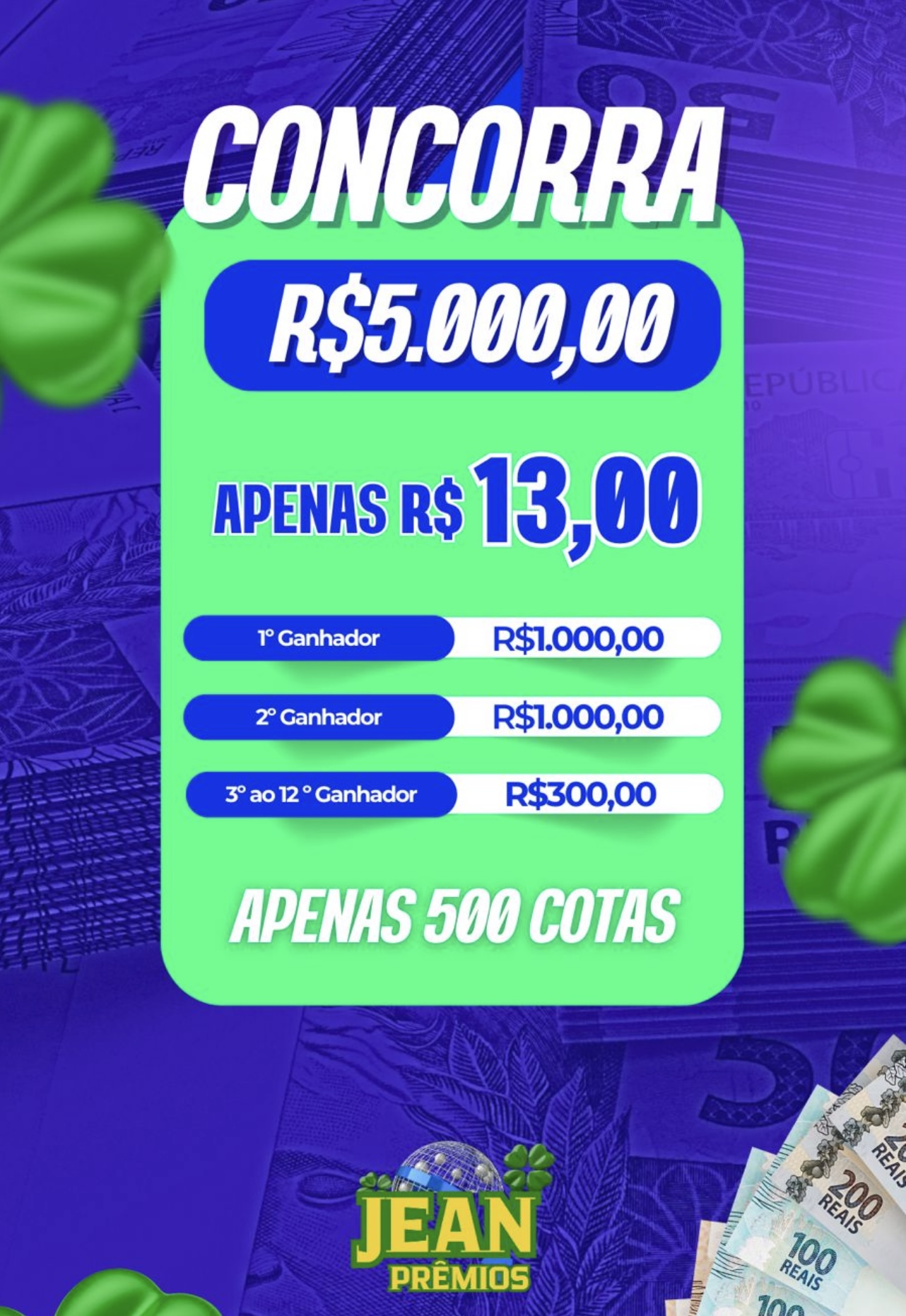 R$5.000,00 em Prêmios